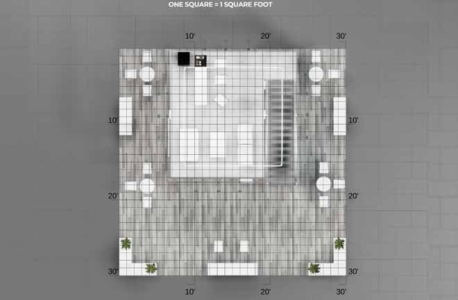 Chemtec 30x30 Custom Double Decker Trade Show Exhibit Overhead View