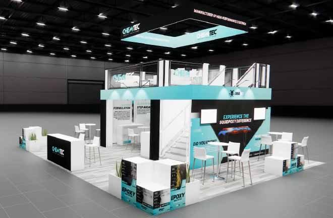 Chemtec 30x30 Custom Double Decker Trade Show Exhibit