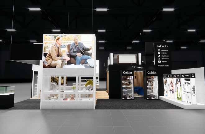 Goldin 40x40 Custom Double Decker Trade Show Exhibit Back View