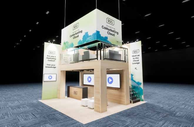 Soci 20x20 Custom Double Decker Trade Show Exhibit Side View