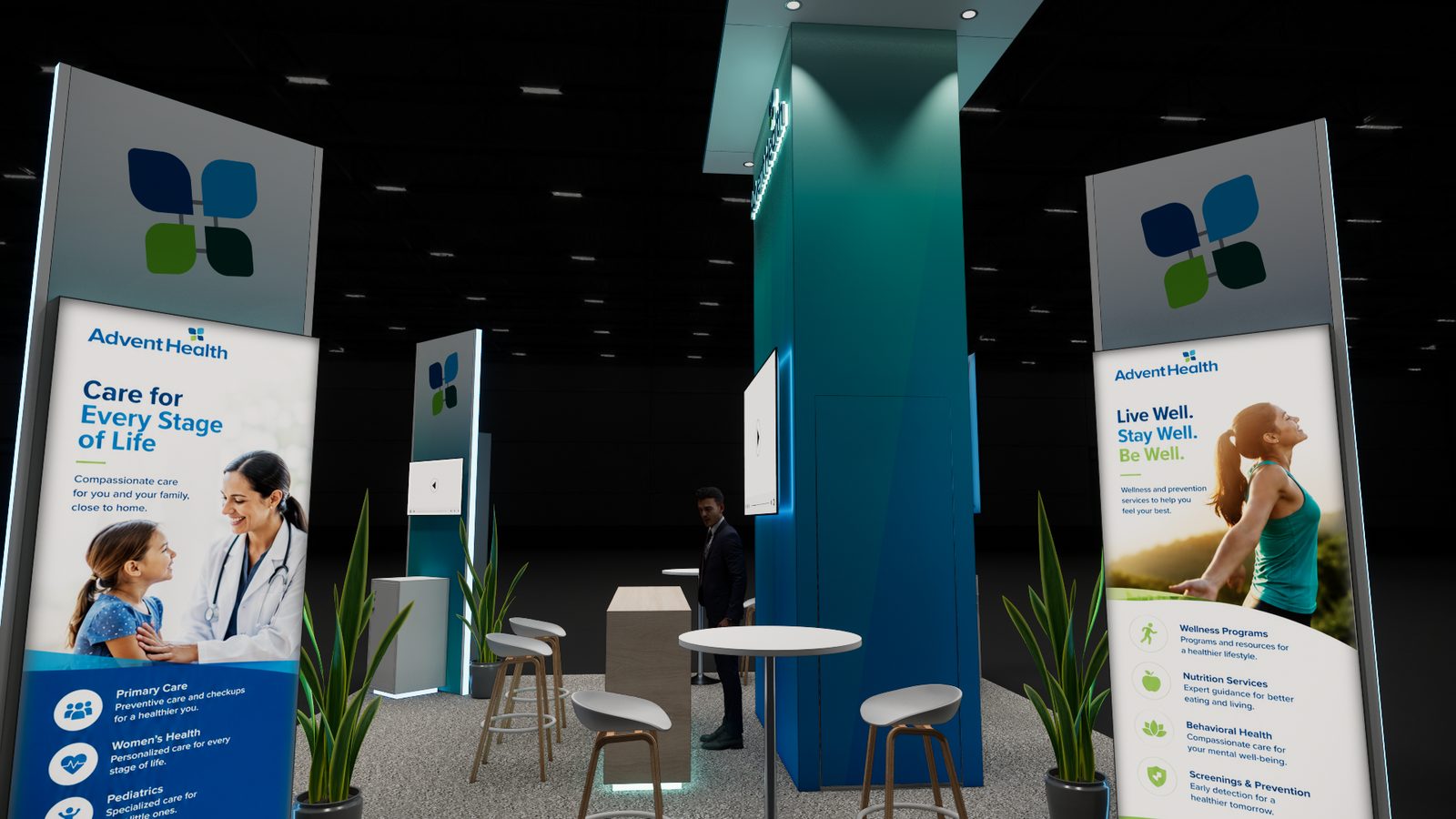 Adventhealth 20x20 Trade Show Exhibit Rental 2