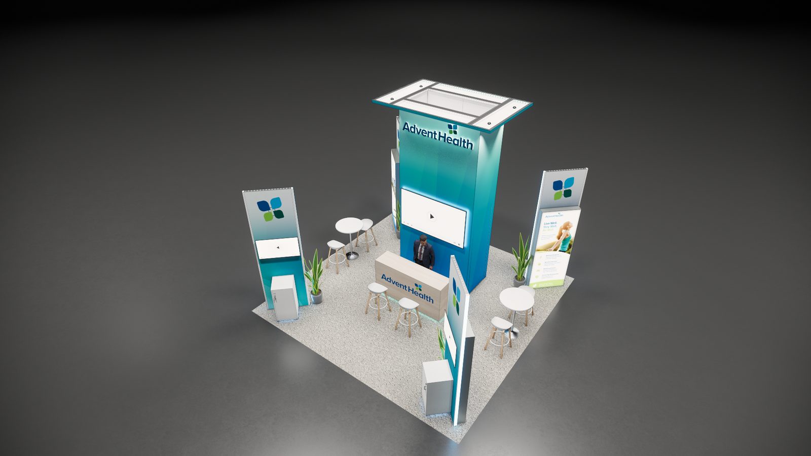 Adventhealth 20x20 Trade Show Exhibit Rental 4