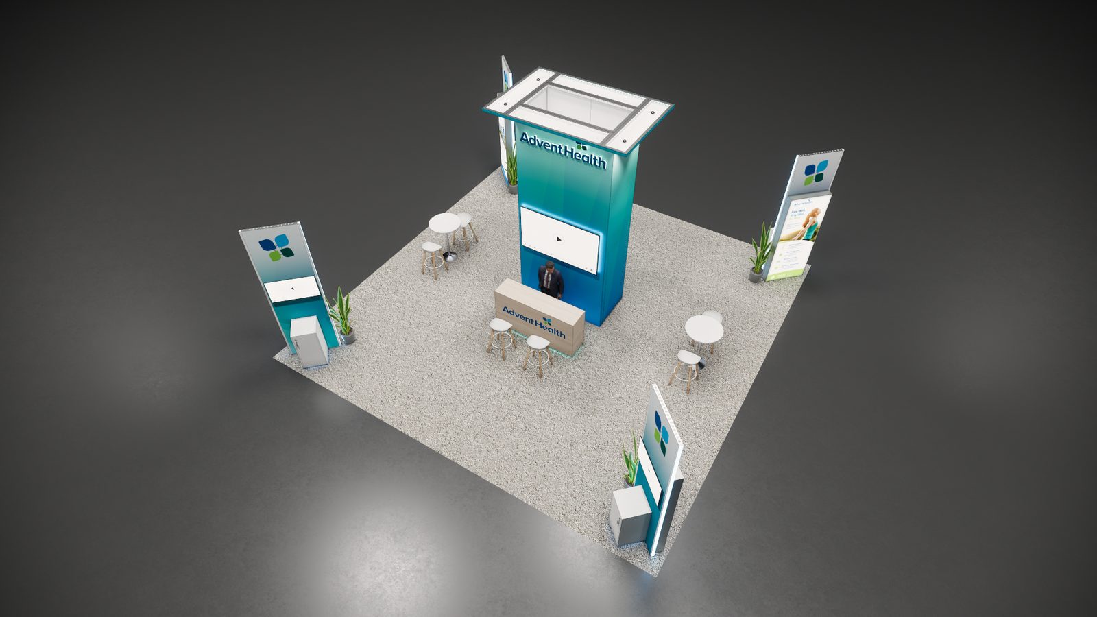 Adventhealth 30x30 Trade Show Exhibit Rental 4