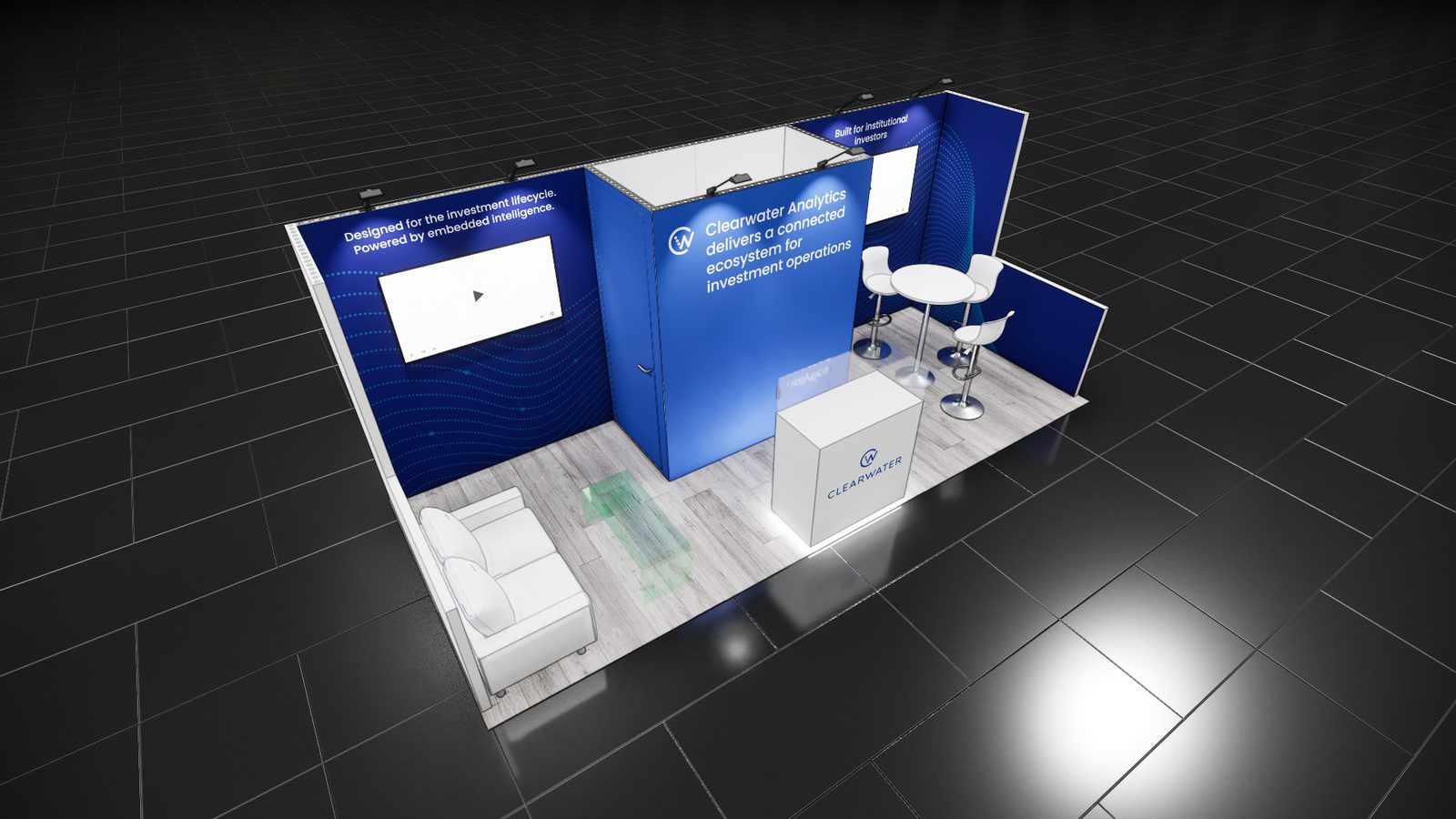 Clearwater Analytics 8x20 Trade Show Exhibit Rental 6