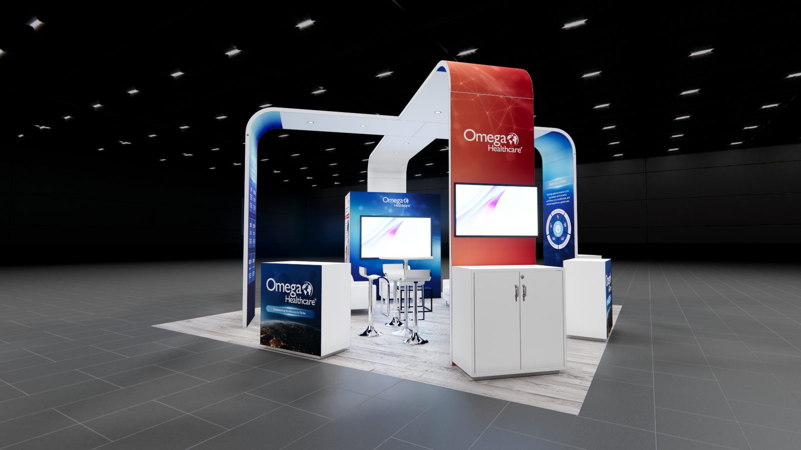 Omega Health 20x20 Trade Show Exhibit Rental 2