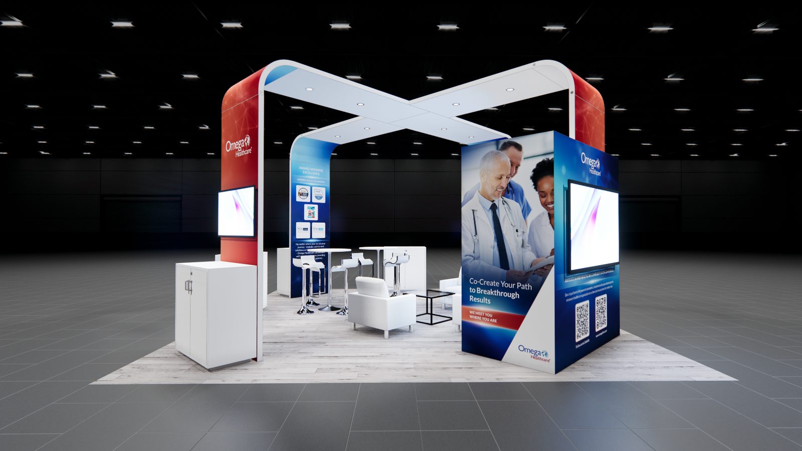 Omega Health 20x20 Trade Show Exhibit Rental 4