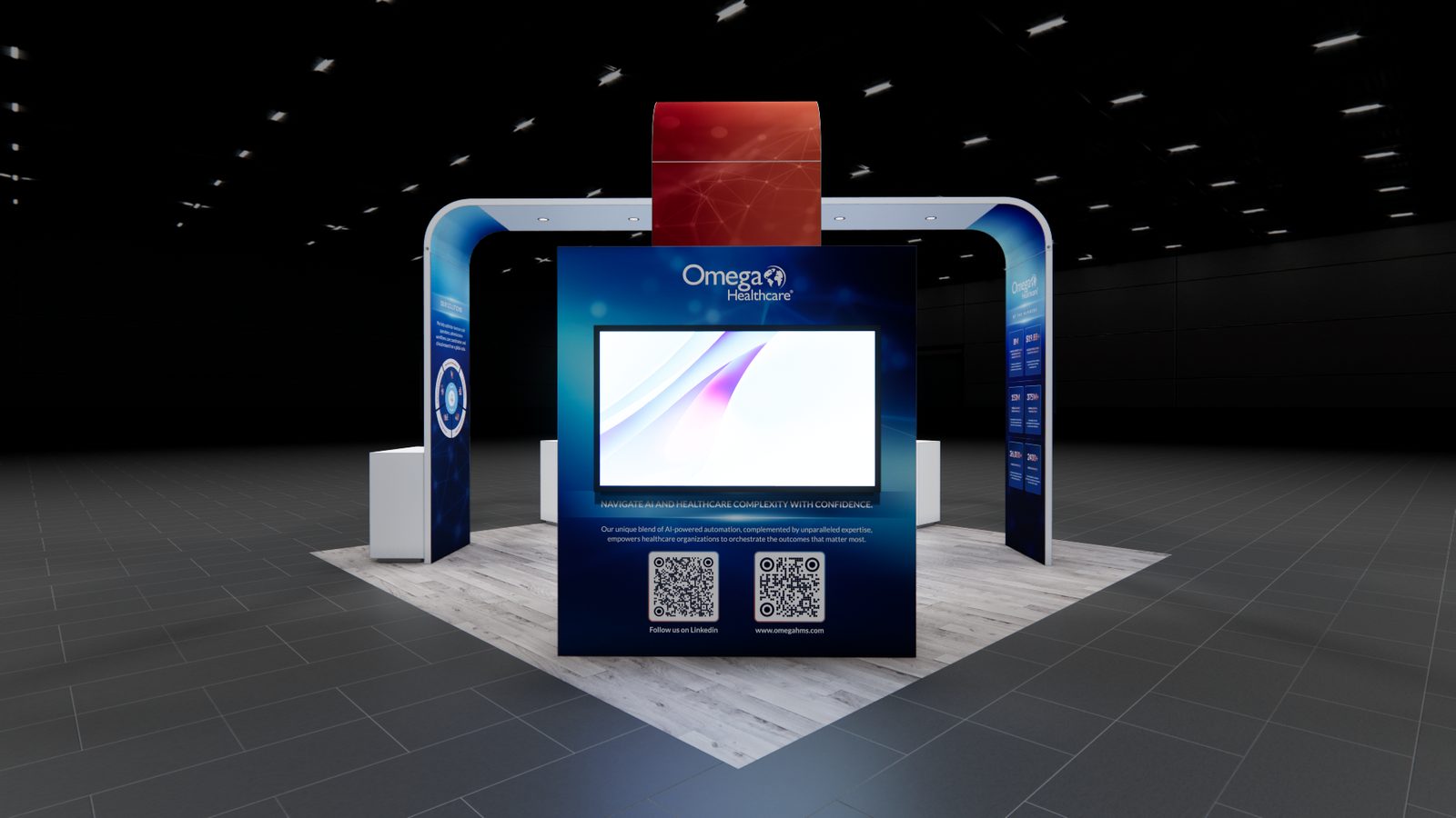 Omega Health 20x20 Trade Show Exhibit Rental 5