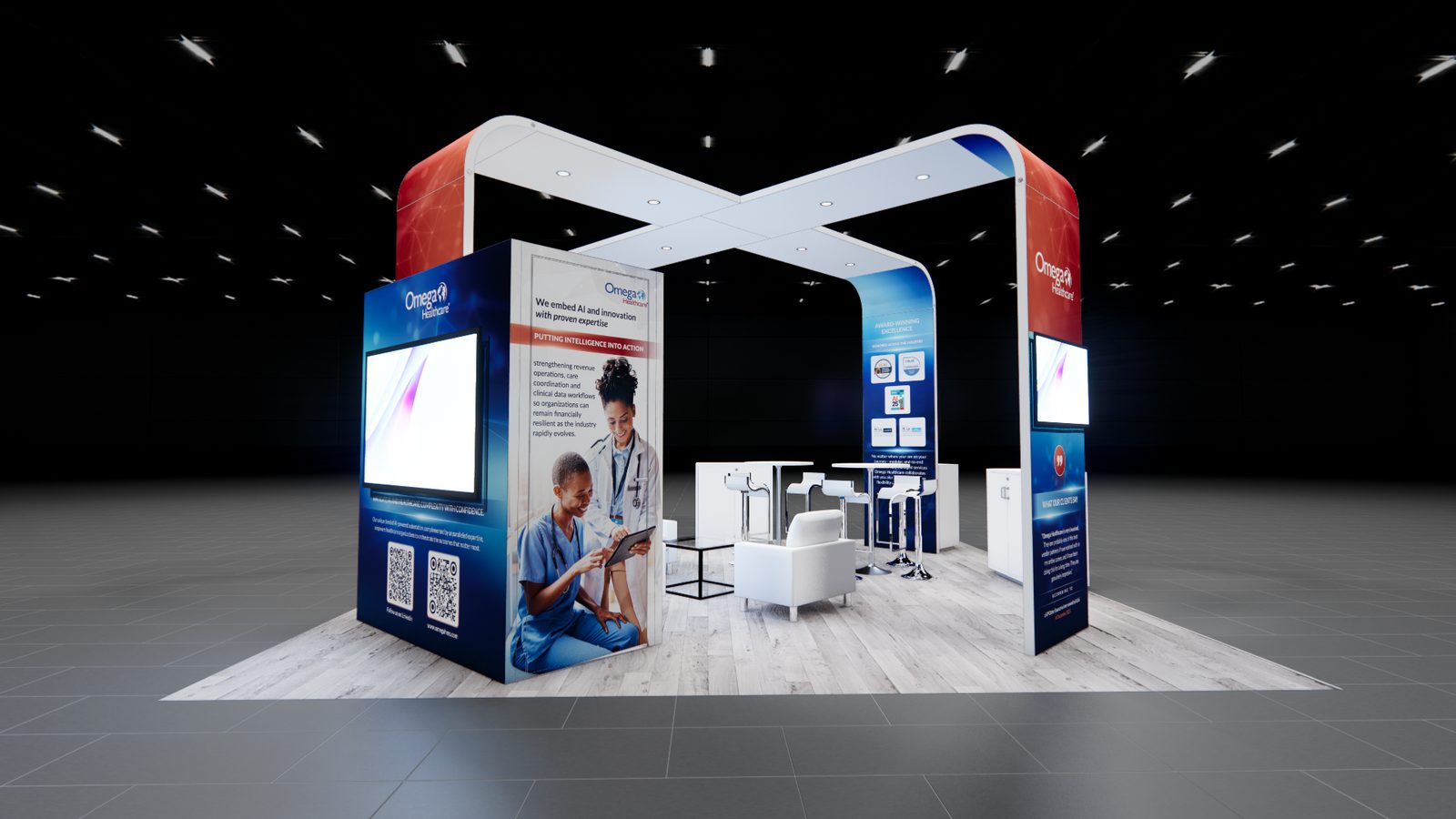 Omega Health 20x20 Trade Show Exhibit Rental 6