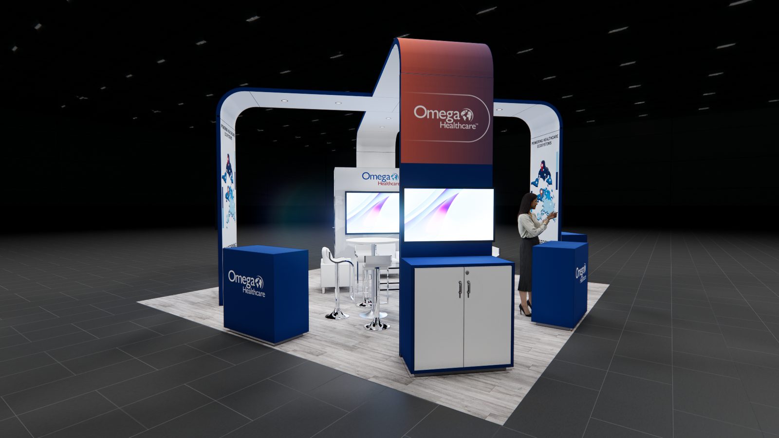 Omega Healthcare 20x20 V1 Trade Show Exhibit Rental 2