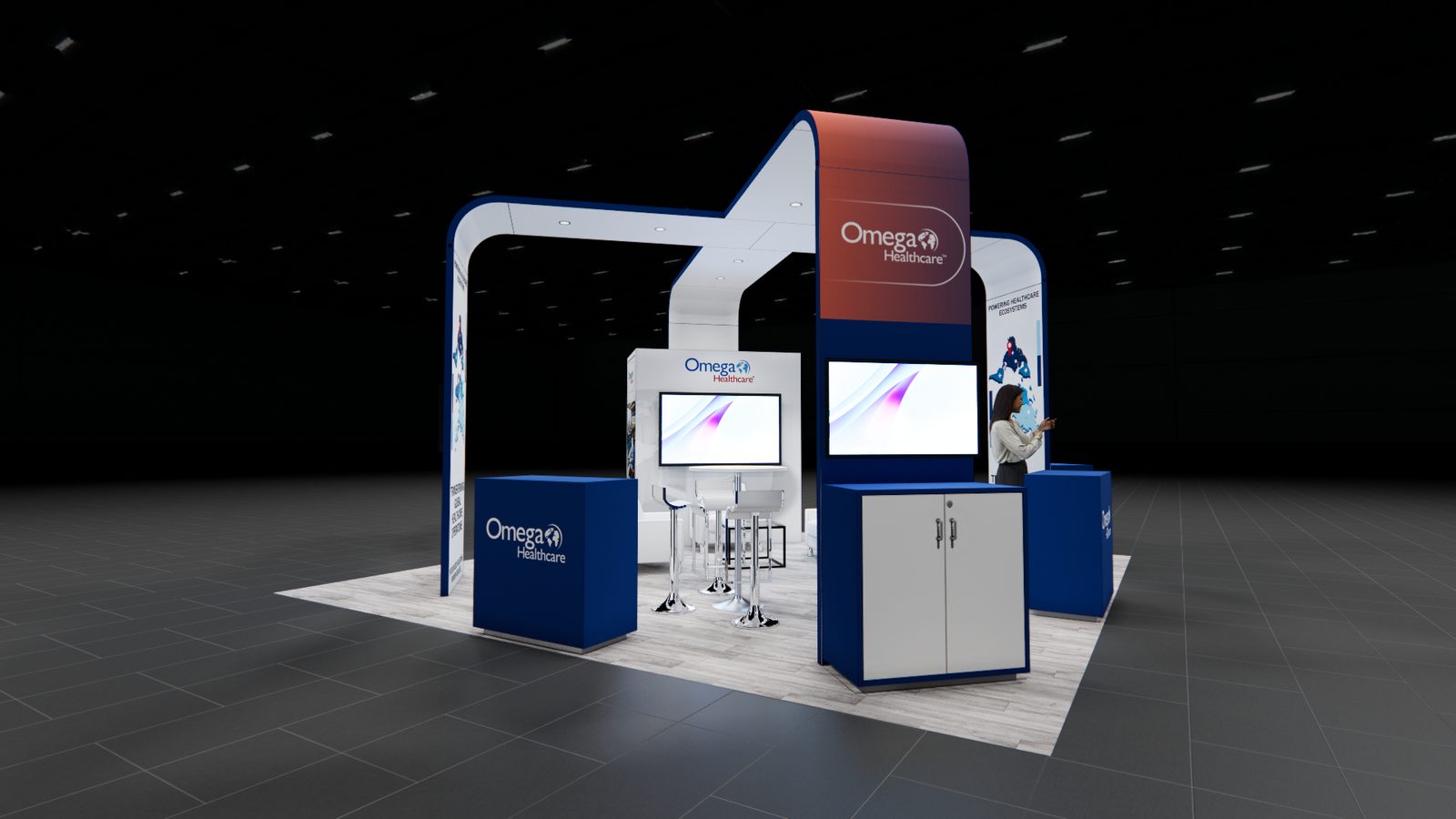 Omega Healthcare 20x20 V1 Trade Show Exhibit Rental 3