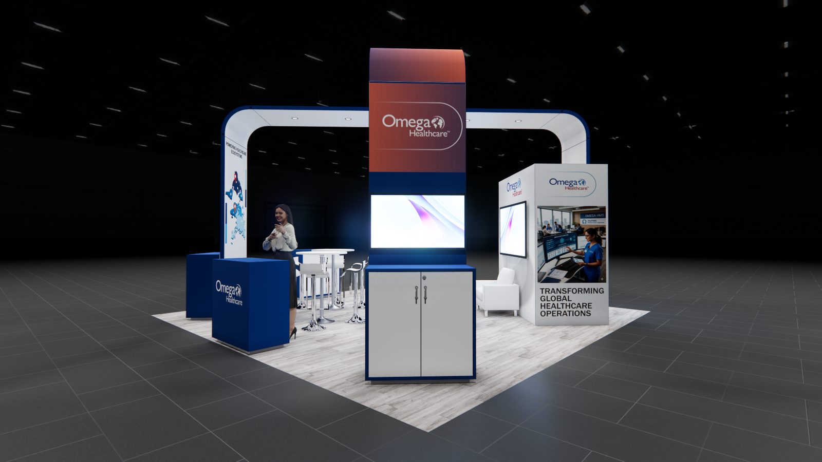 Omega Healthcare 20x20 V1 Trade Show Exhibit Rental 4