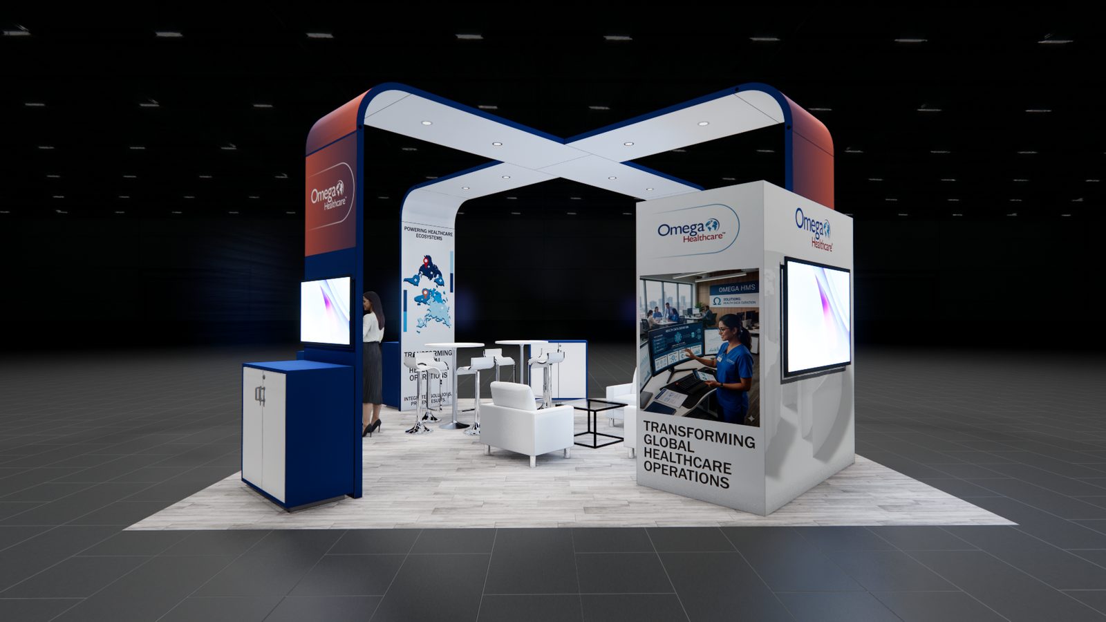 Omega Healthcare 20x20 V1 Trade Show Exhibit Rental 5