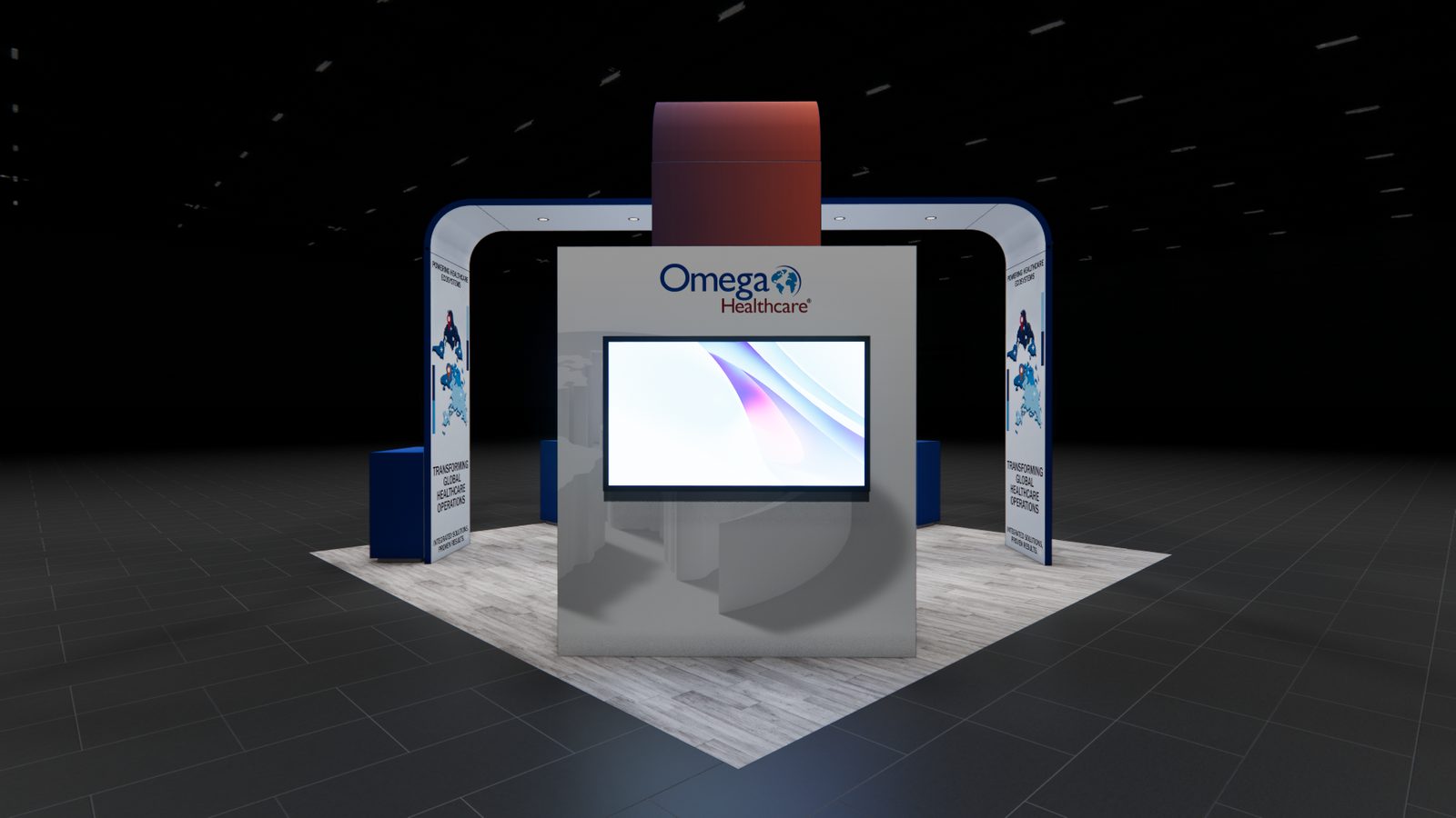 Omega Healthcare 20x20 V1 Trade Show Exhibit Rental 6