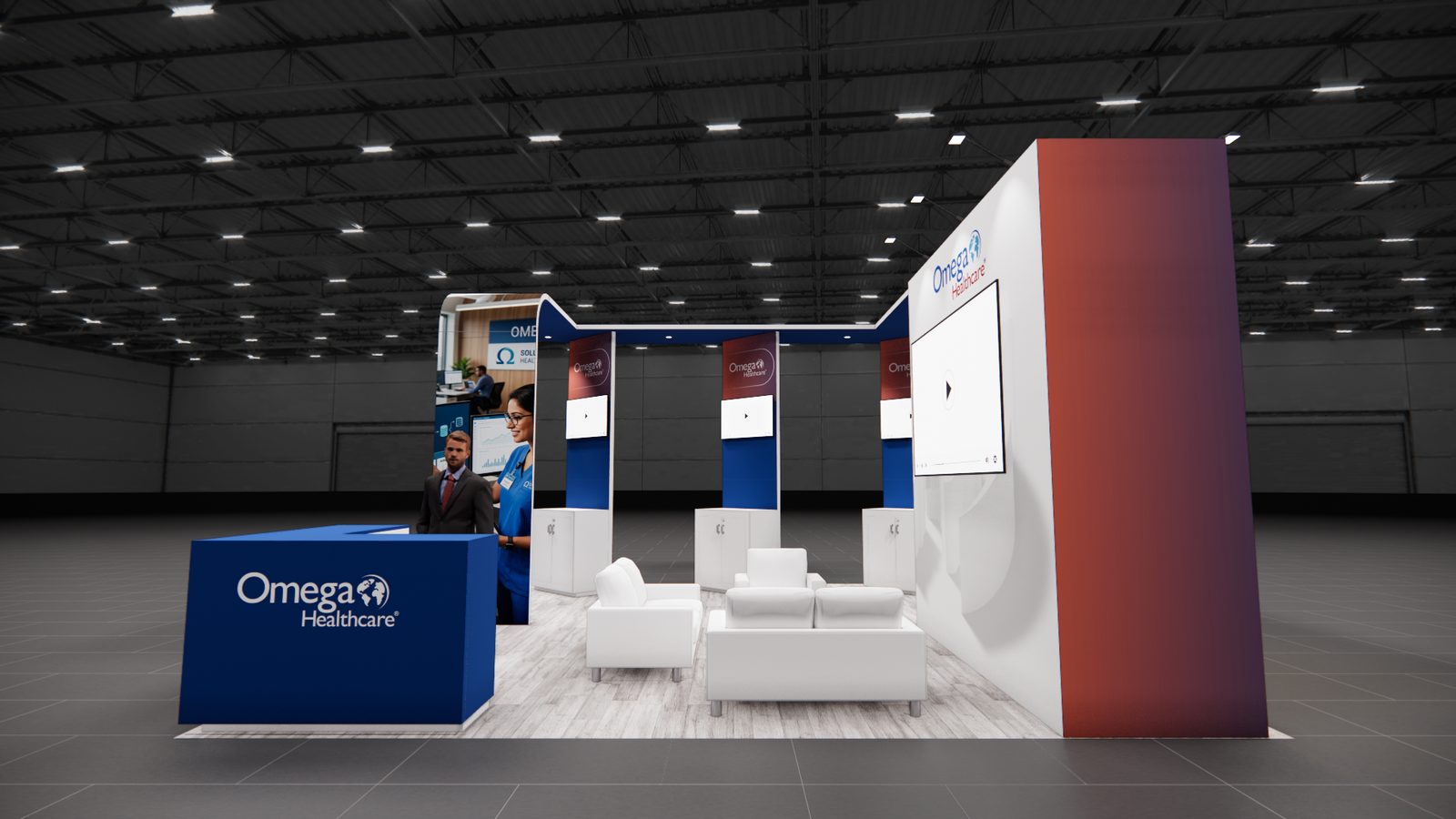 Omega Healthcare 20x20 V2 Trade Show Exhibit Rental 2
