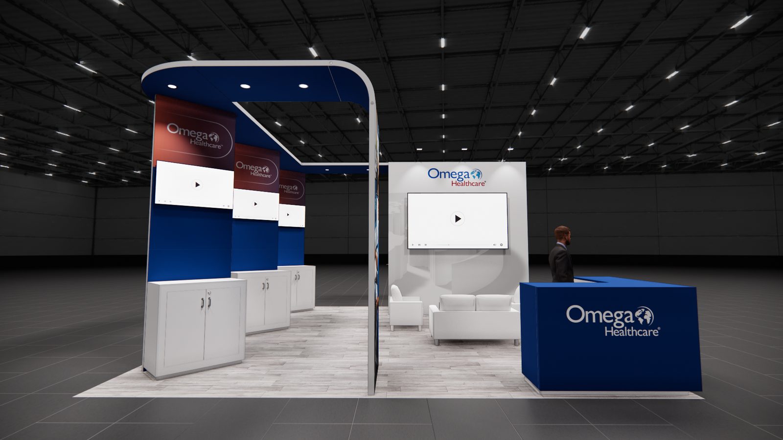 Omega Healthcare 20x20 V2 Trade Show Exhibit Rental 4