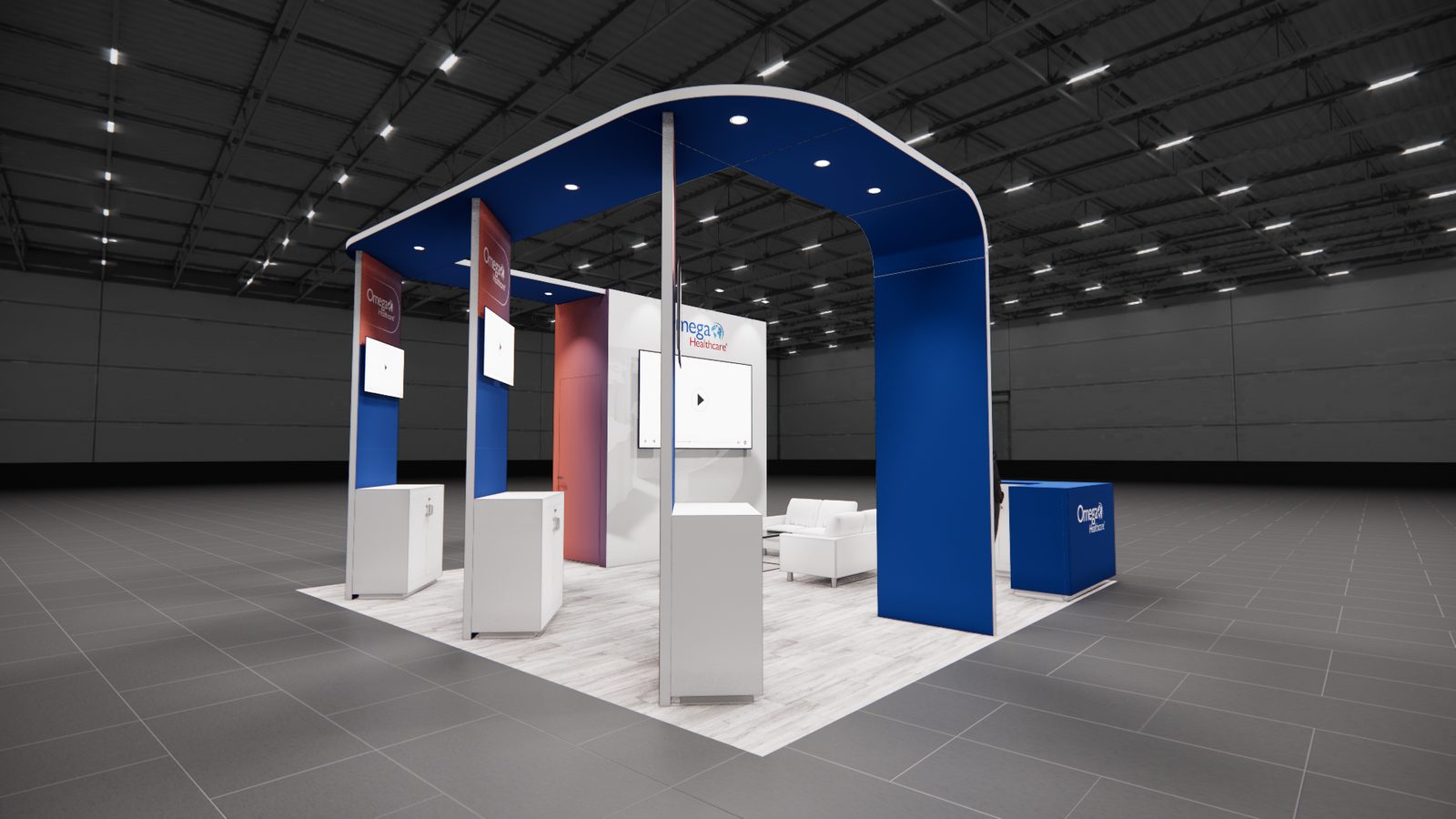 Omega Healthcare 20x20 V2 Trade Show Exhibit Rental 5