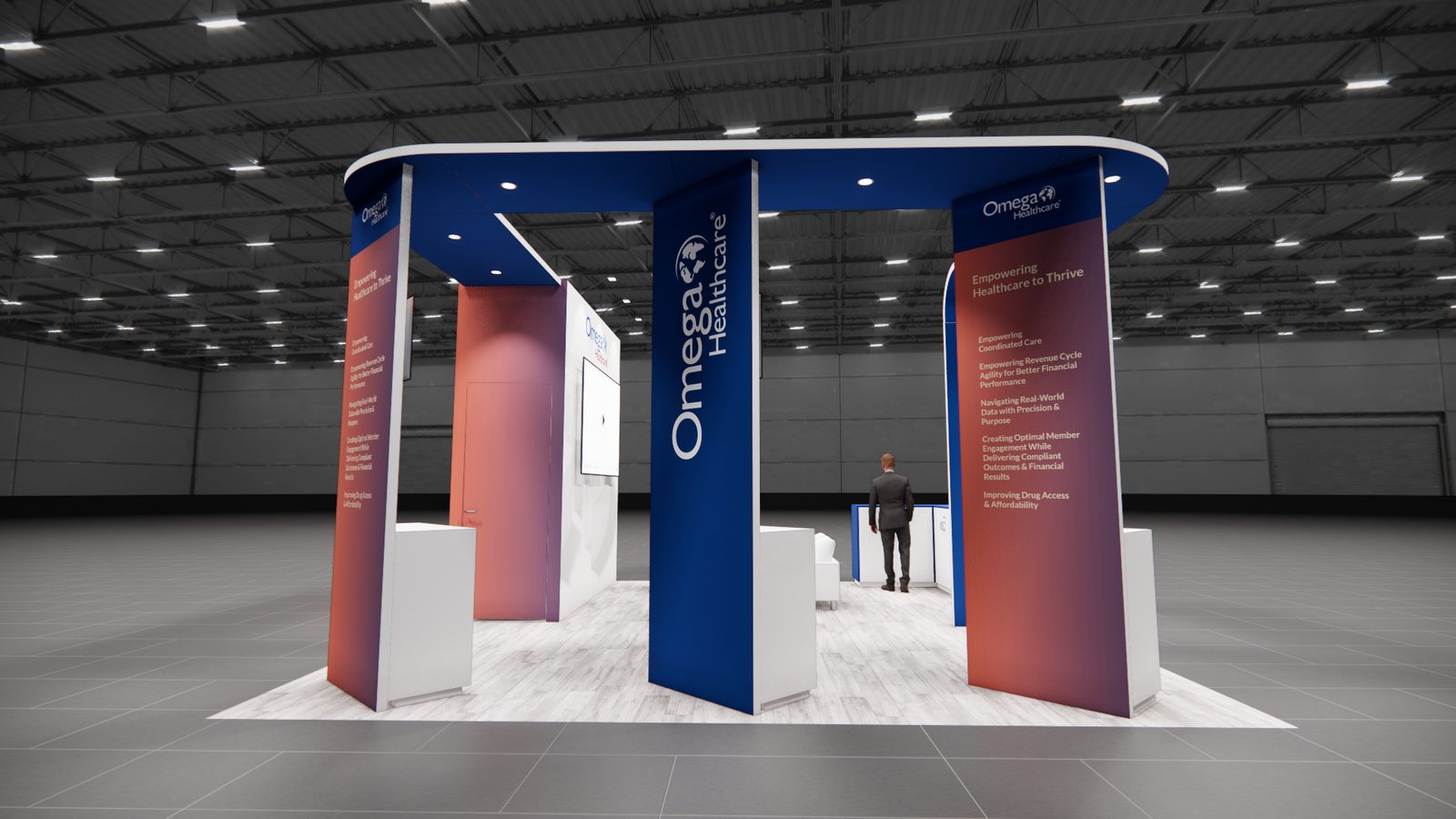 Omega Healthcare 20x20 V2 Trade Show Exhibit Rental 6