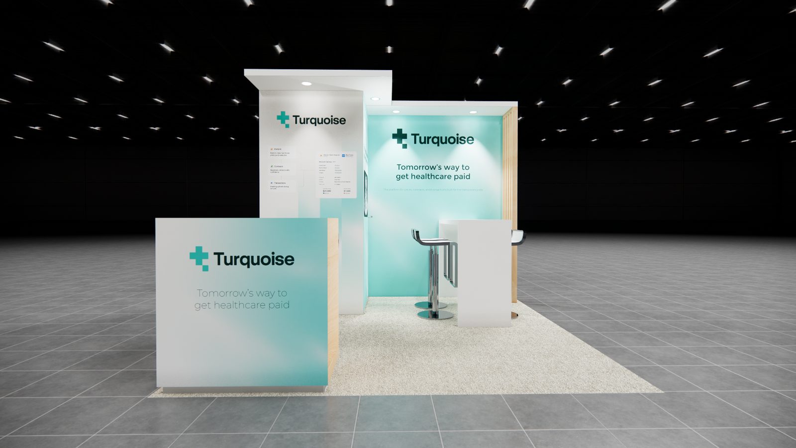 Turquoise 10x10 Trade Show Exhibit Rental 3