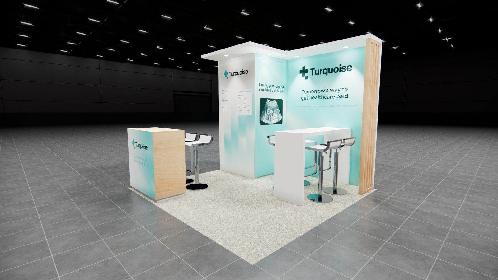 Turquoise 10x10 Trade Show Exhibit Rental 4