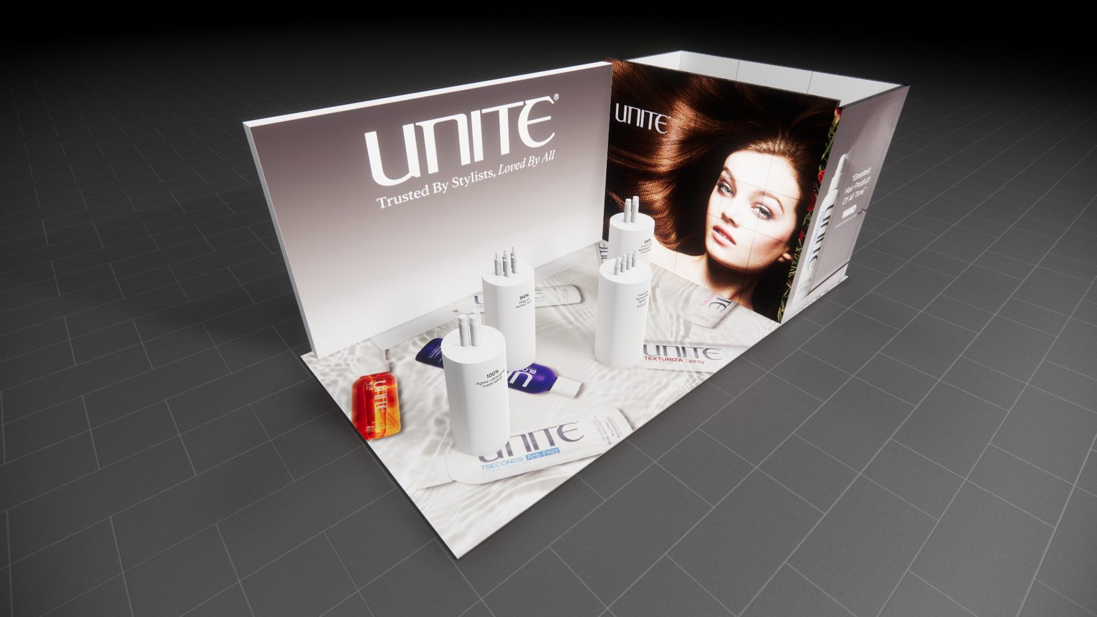 Unite Hair 10x20 Trade Show Exhibit Rental 5